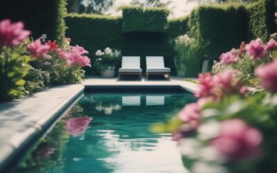 Piscine dans jardin